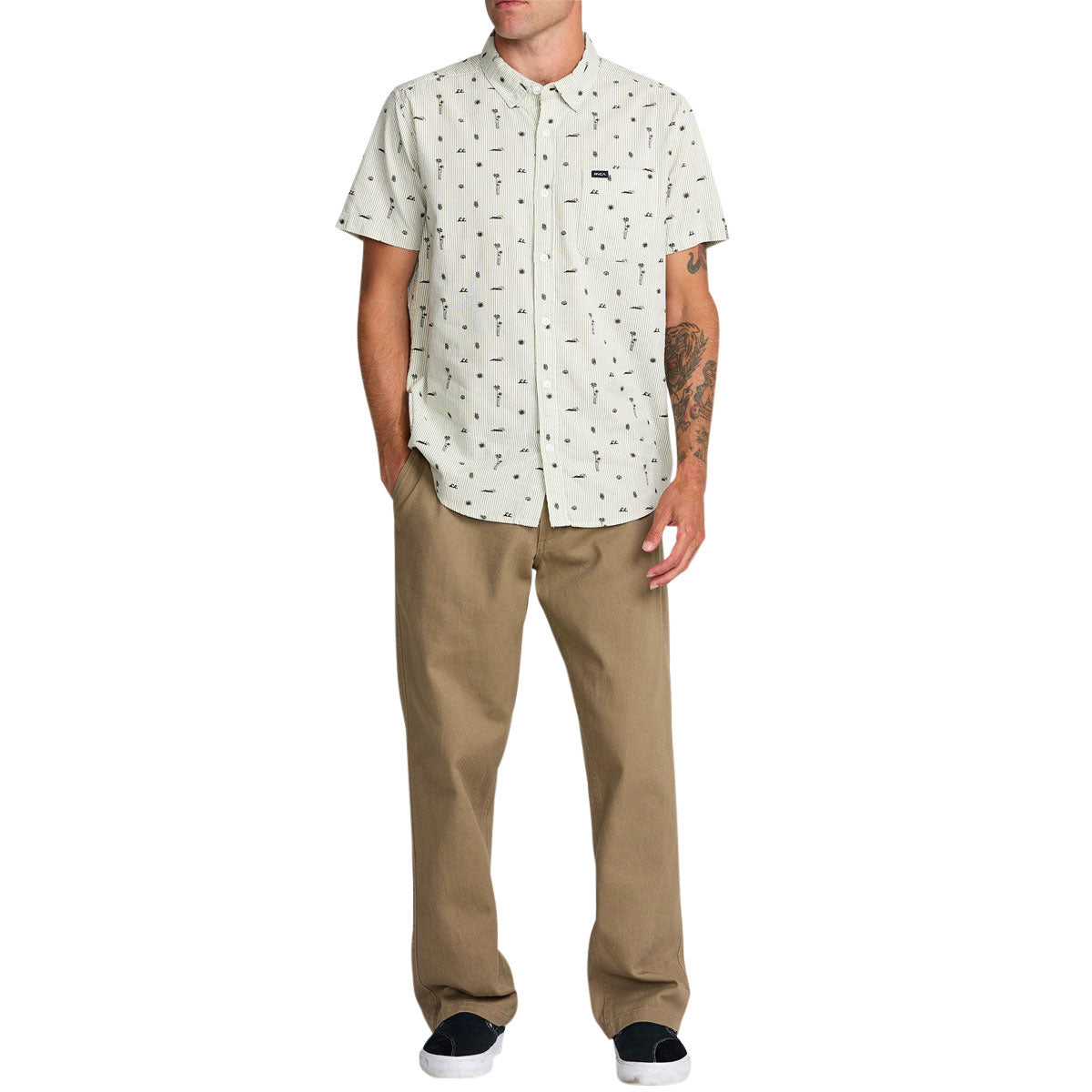 RVCA Thatll Do Seersucker Shirt - Ranger Green image 5