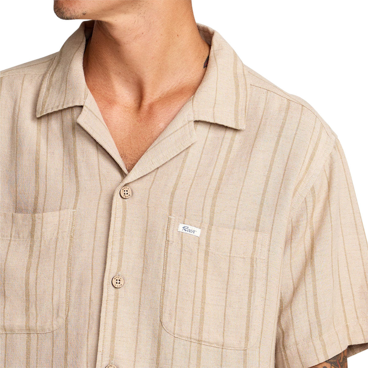 RVCA Exotica Stripe Shirt - Light Khaki image 3