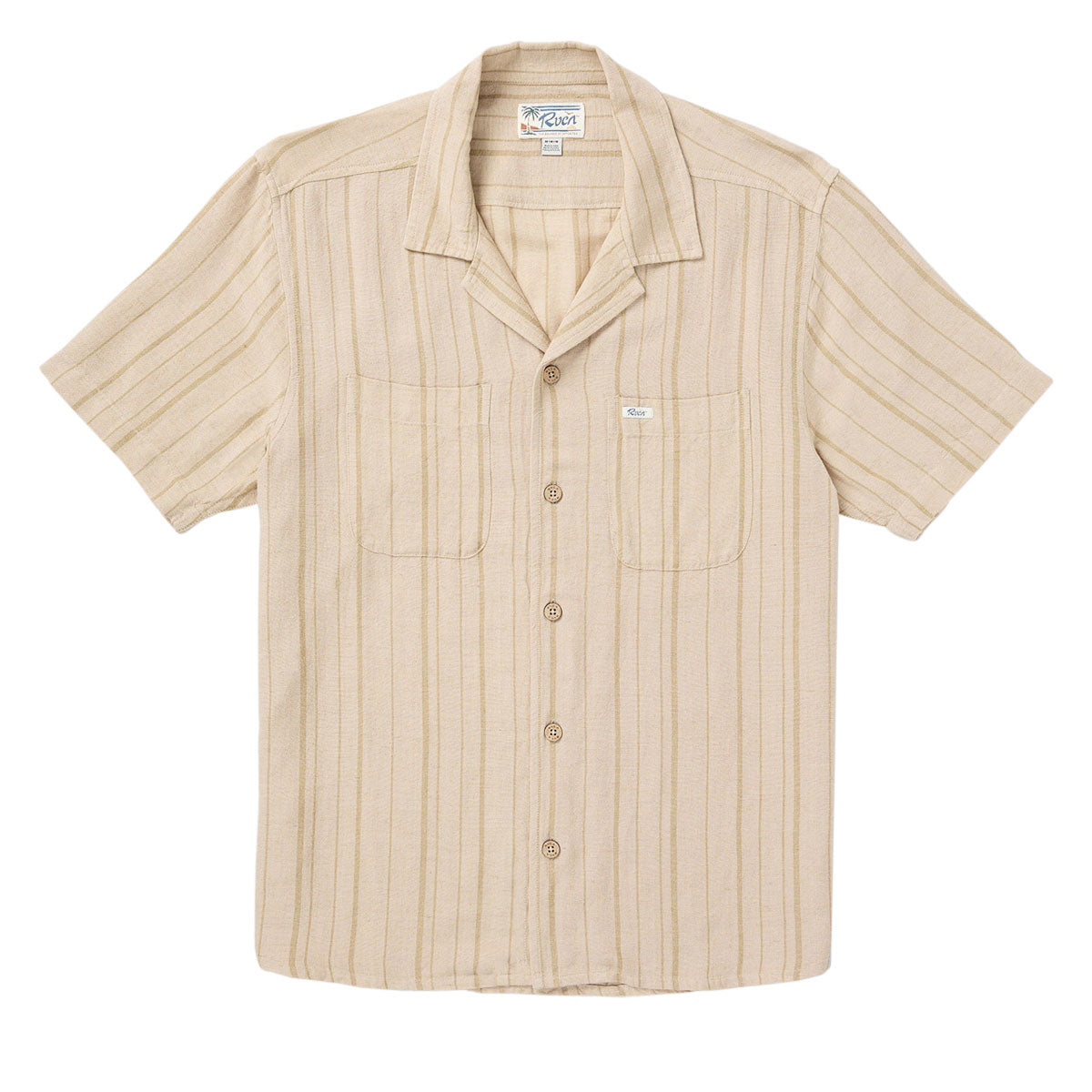 RVCA Exotica Stripe Shirt - Light Khaki image 5