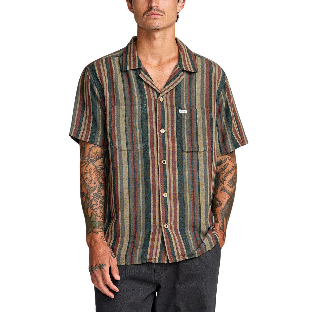 RVCA Exotica Stripe Shirt - Sage Leaf image 1