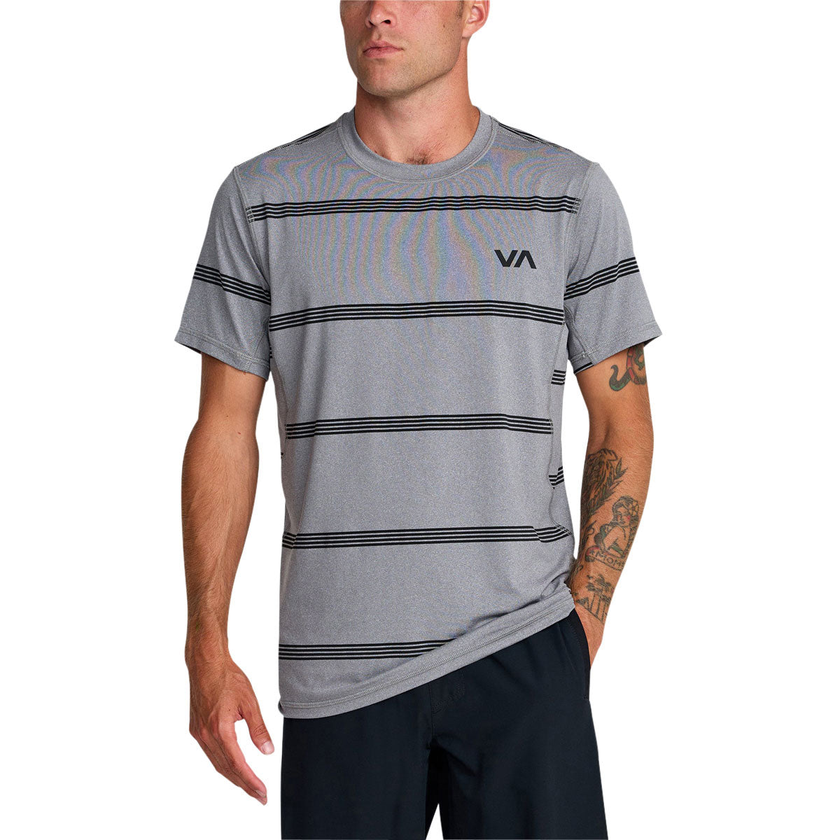 RVCA Sport Vent Stripe Shirt - Heather Grey image 1