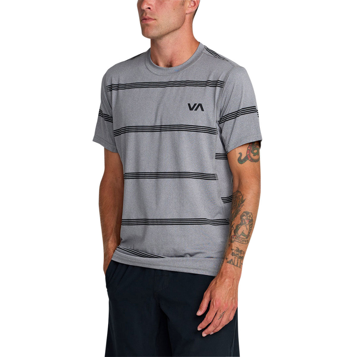 RVCA Sport Vent Stripe Shirt - Heather Grey image 4