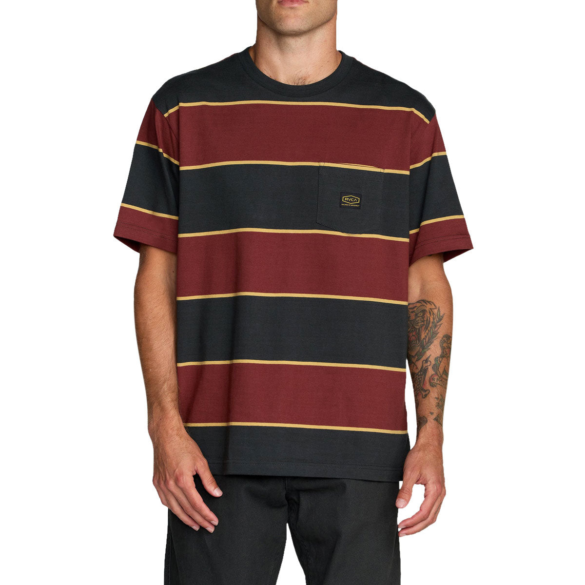 RVCA Dayshift Stripe T-Shirt - Pirate Black image 2