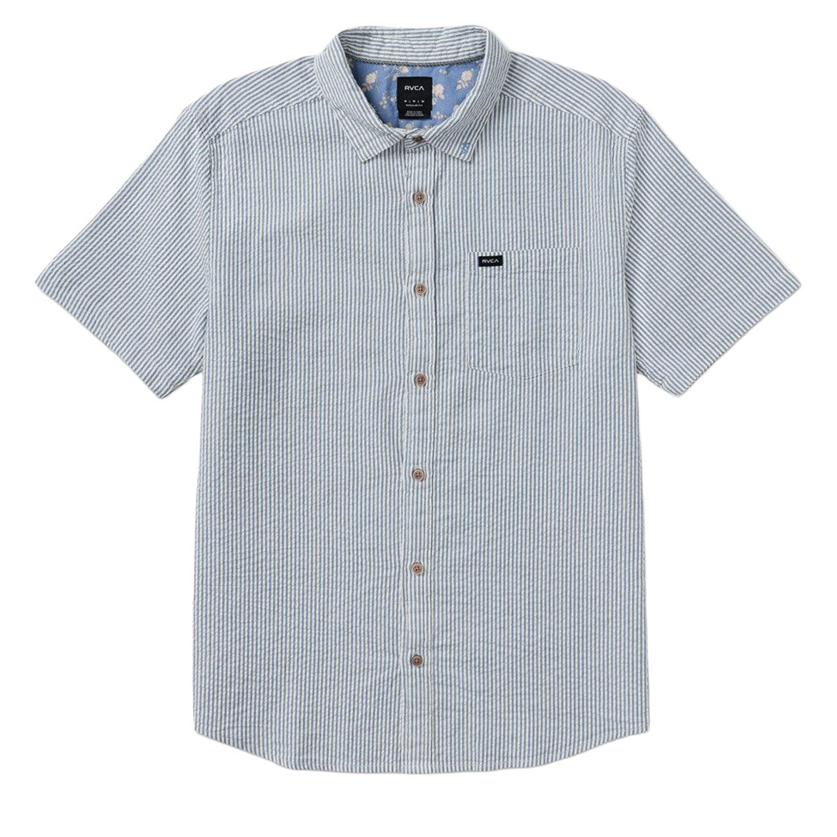RVCA Thatll Do Seersucker Shirt - Vintage Navy image 5