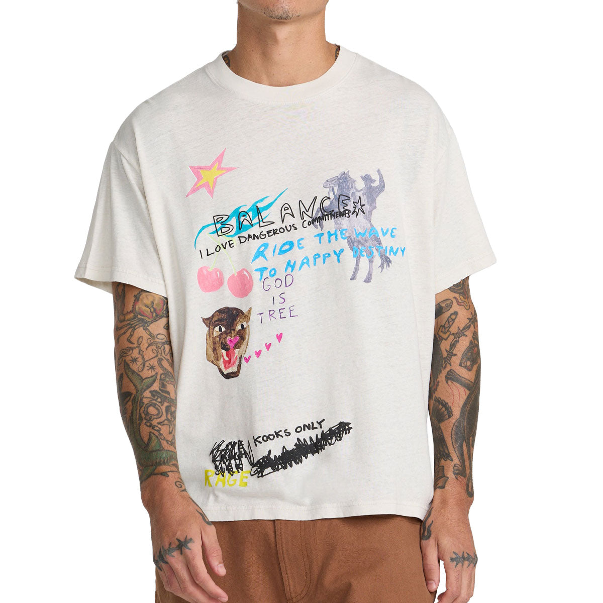 RVCA Ride The Wave Hemp T-Shirt - Ceramic image 1