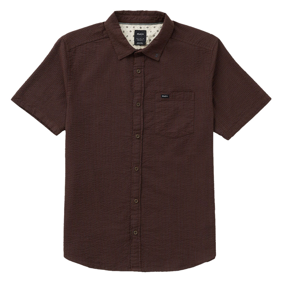 RVCA Thatll Do Seersucker Shirt - Mocha image 5
