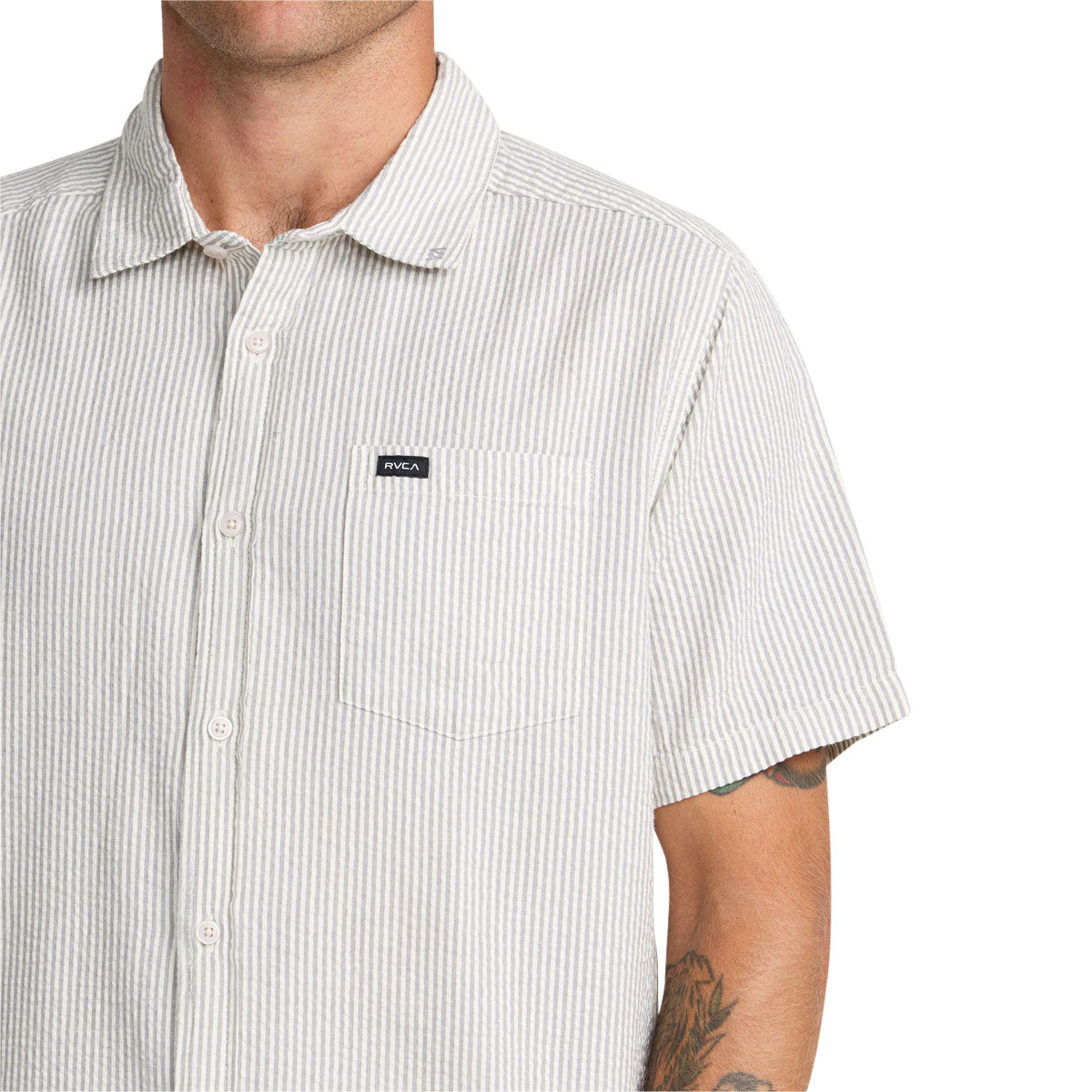 RVCA Thatll Do Seersucker Shirt - Monument image 3