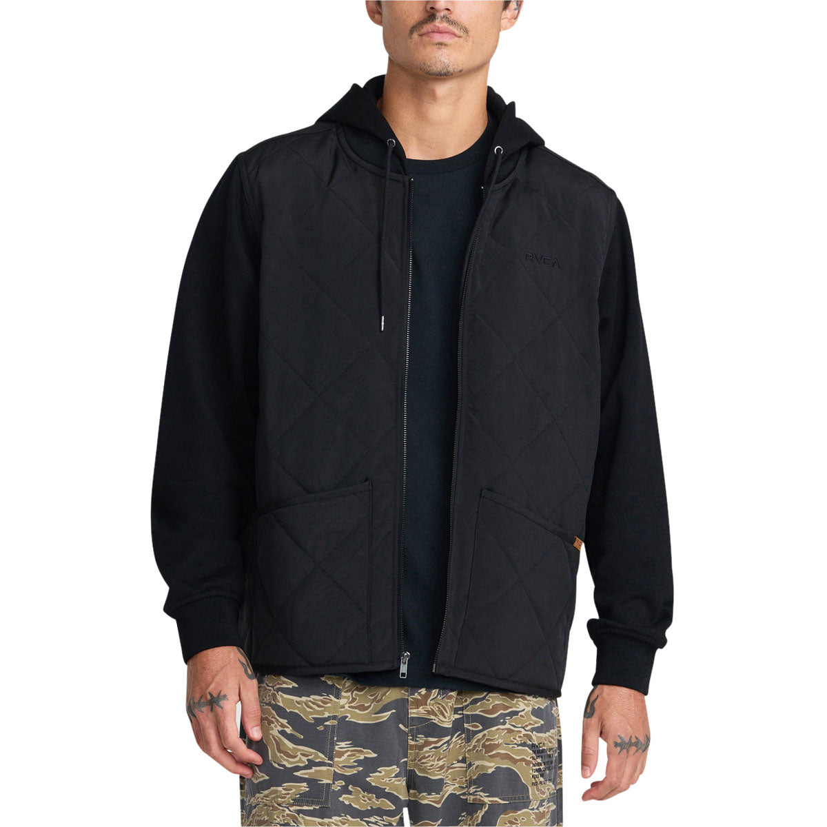 RVCA Warner Hooded Puffer Jacket - RVCA Black image 2