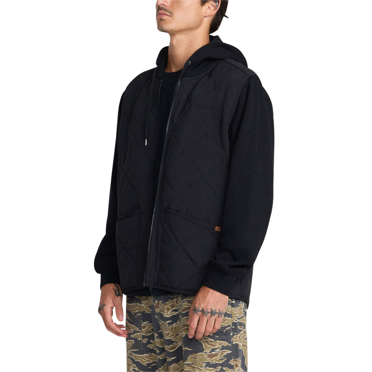 RVCA Warner Hooded Puffer Jacket - RVCA Black image 4
