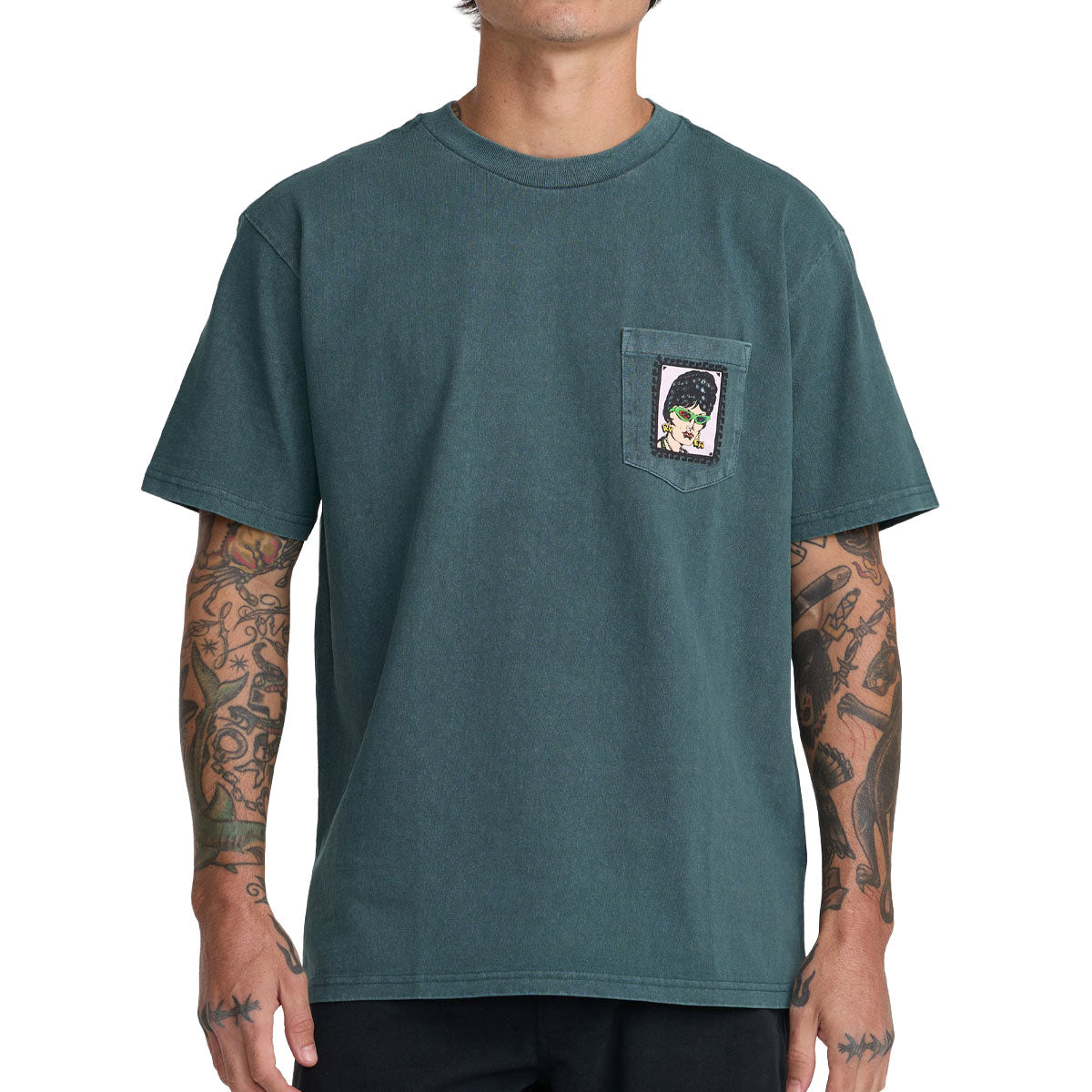 RVCA Barbra Bangles T-Shirt - Dusty Green image 3