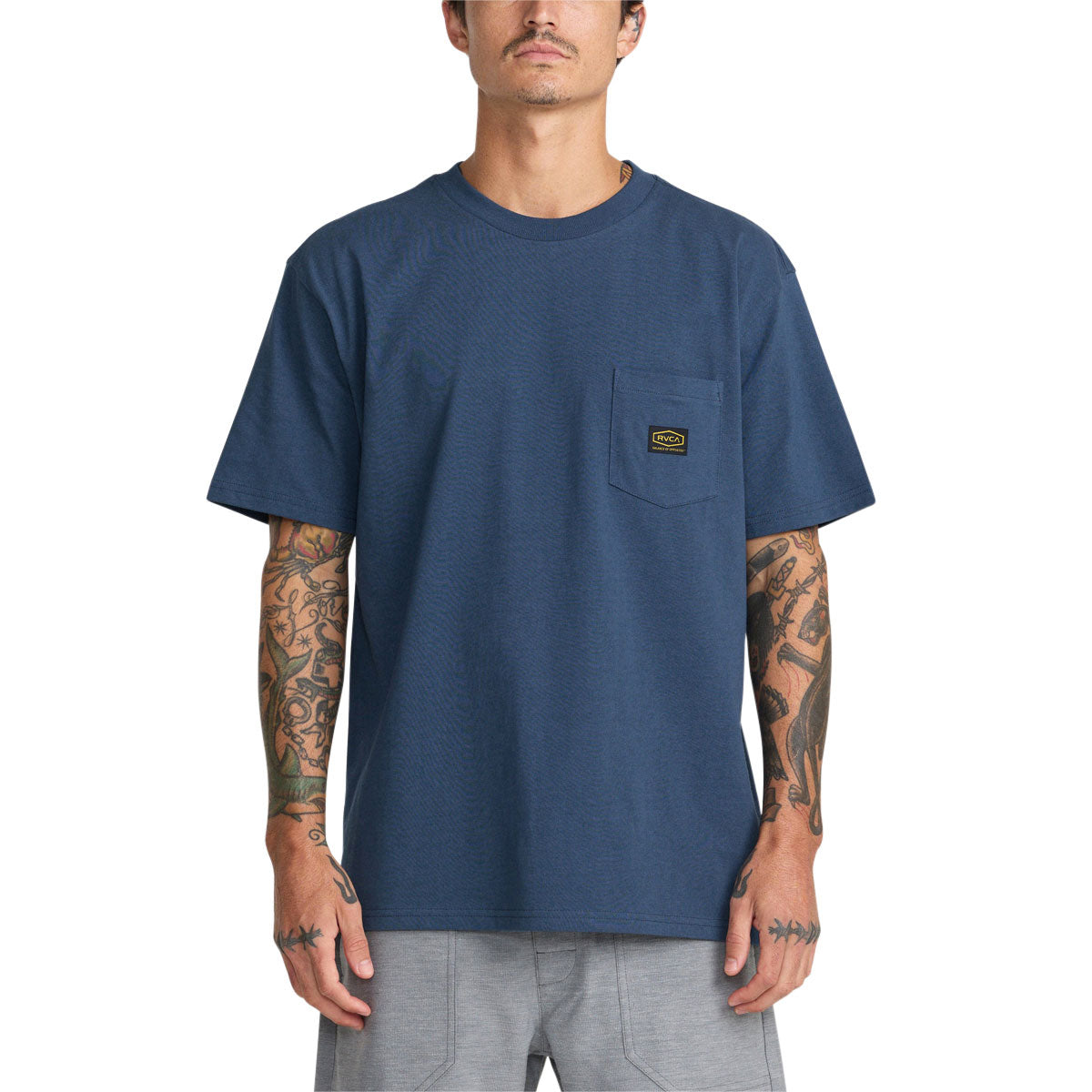 RVCA Americana Pocket Label T-Shirt - Dark Denim image 2