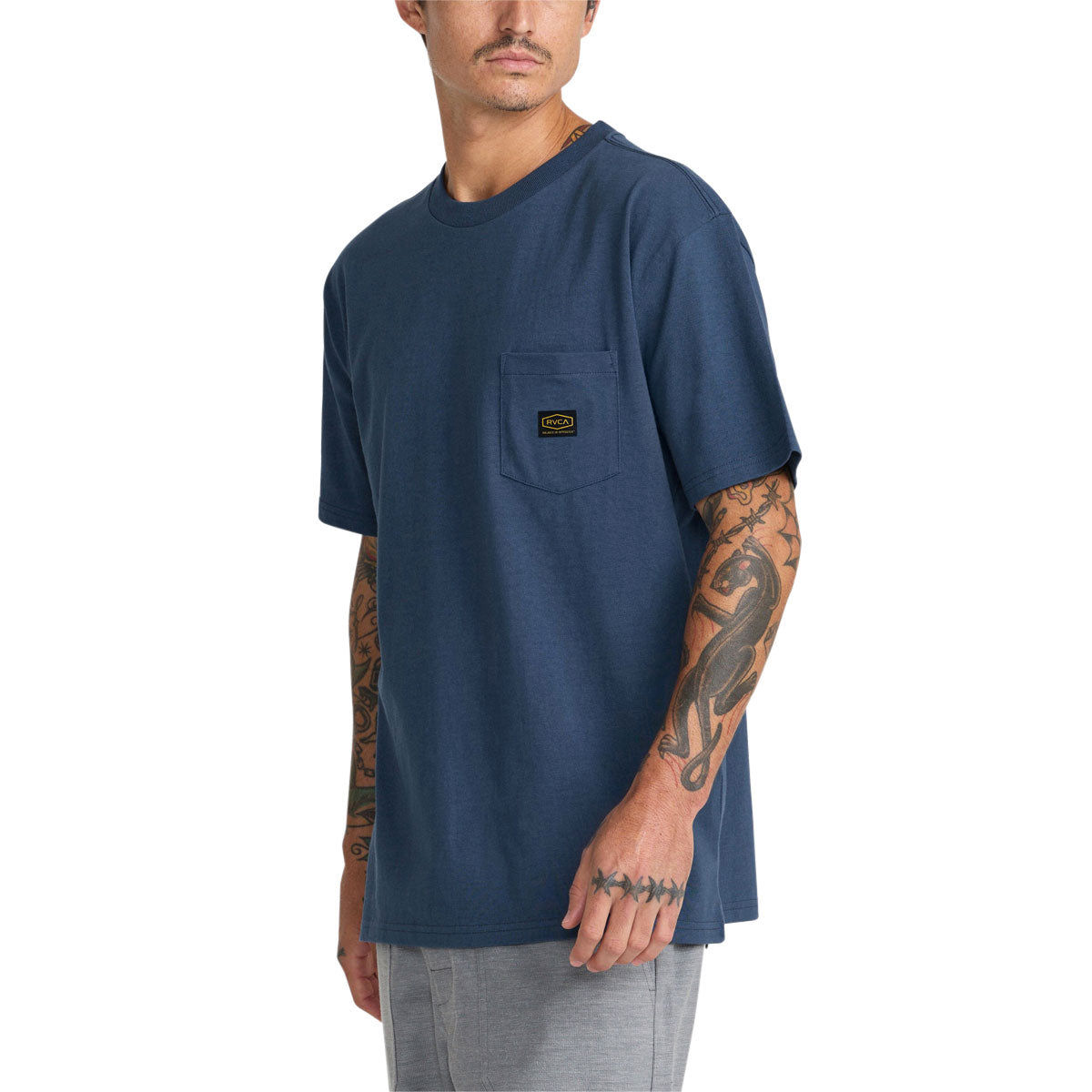 RVCA Americana Pocket Label T-Shirt - Dark Denim image 4