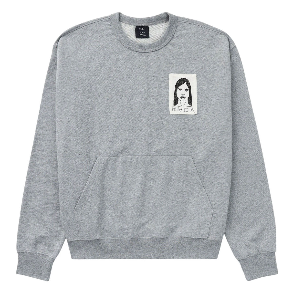 RVCA Sleepy Girl Pocket Crew Sweatshirt - Charcoal Heather image 5