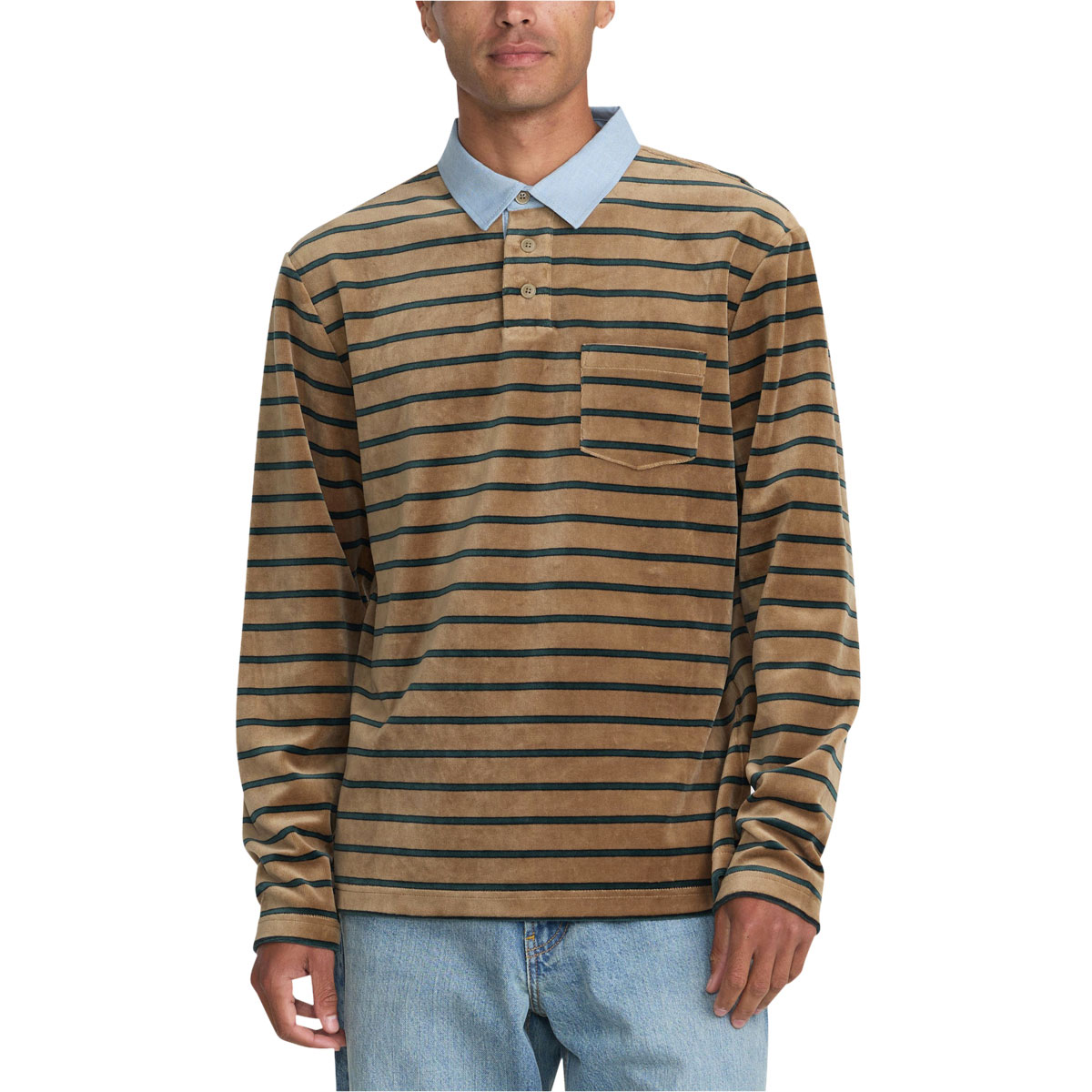 RVCA Pile Long Sleeve Polo Shirt - Coyote image 1