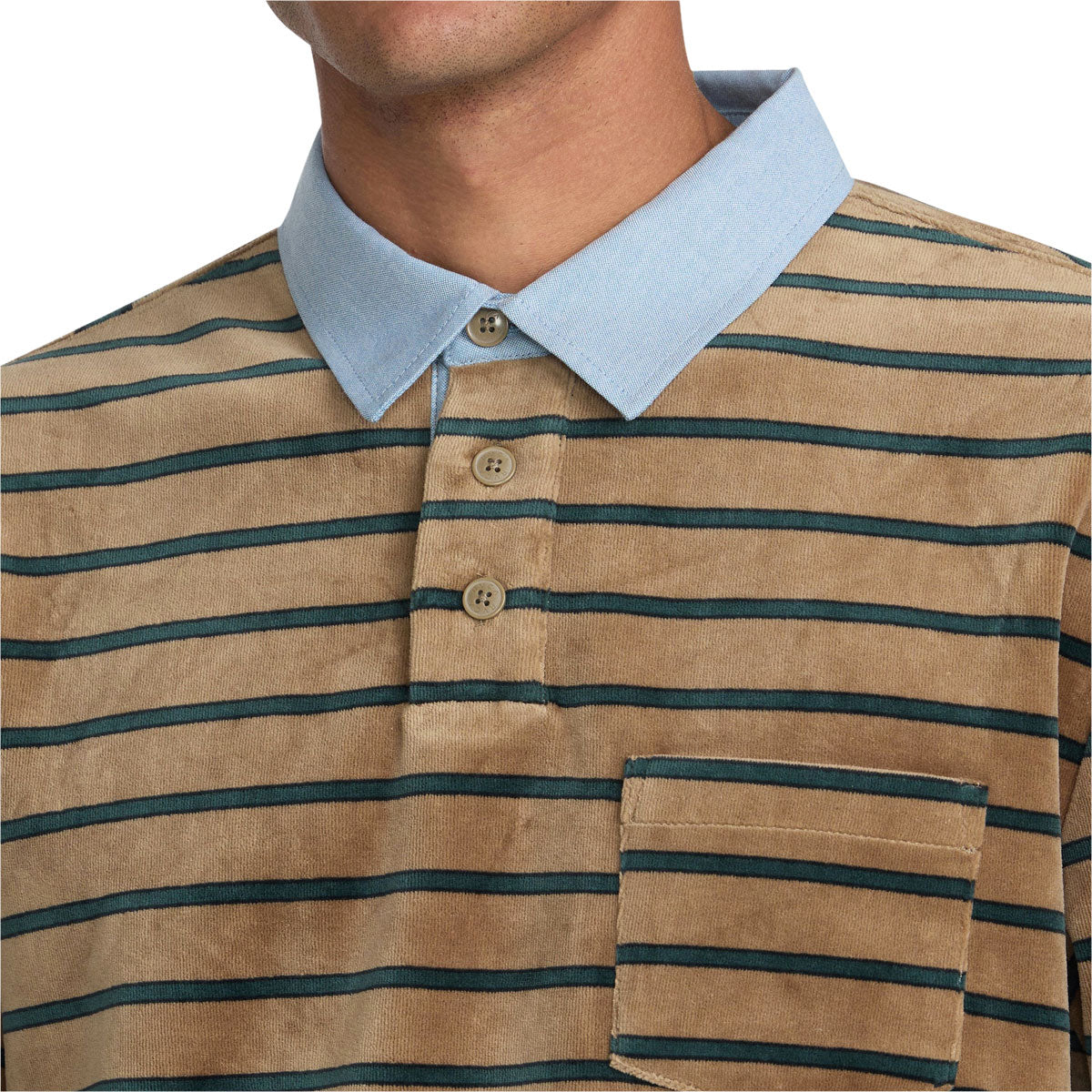 RVCA Pile Long Sleeve Polo Shirt - Coyote image 3