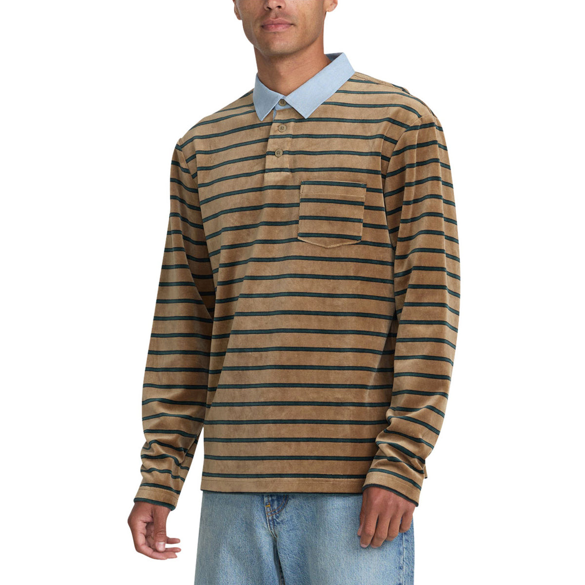 RVCA Pile Long Sleeve Polo Shirt - Coyote image 4