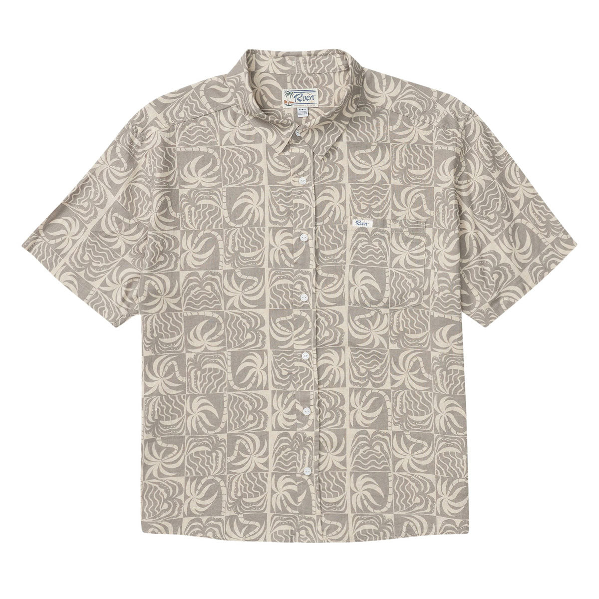 RVCA Exotica Palm Days Shirt - Light Burlap image 5