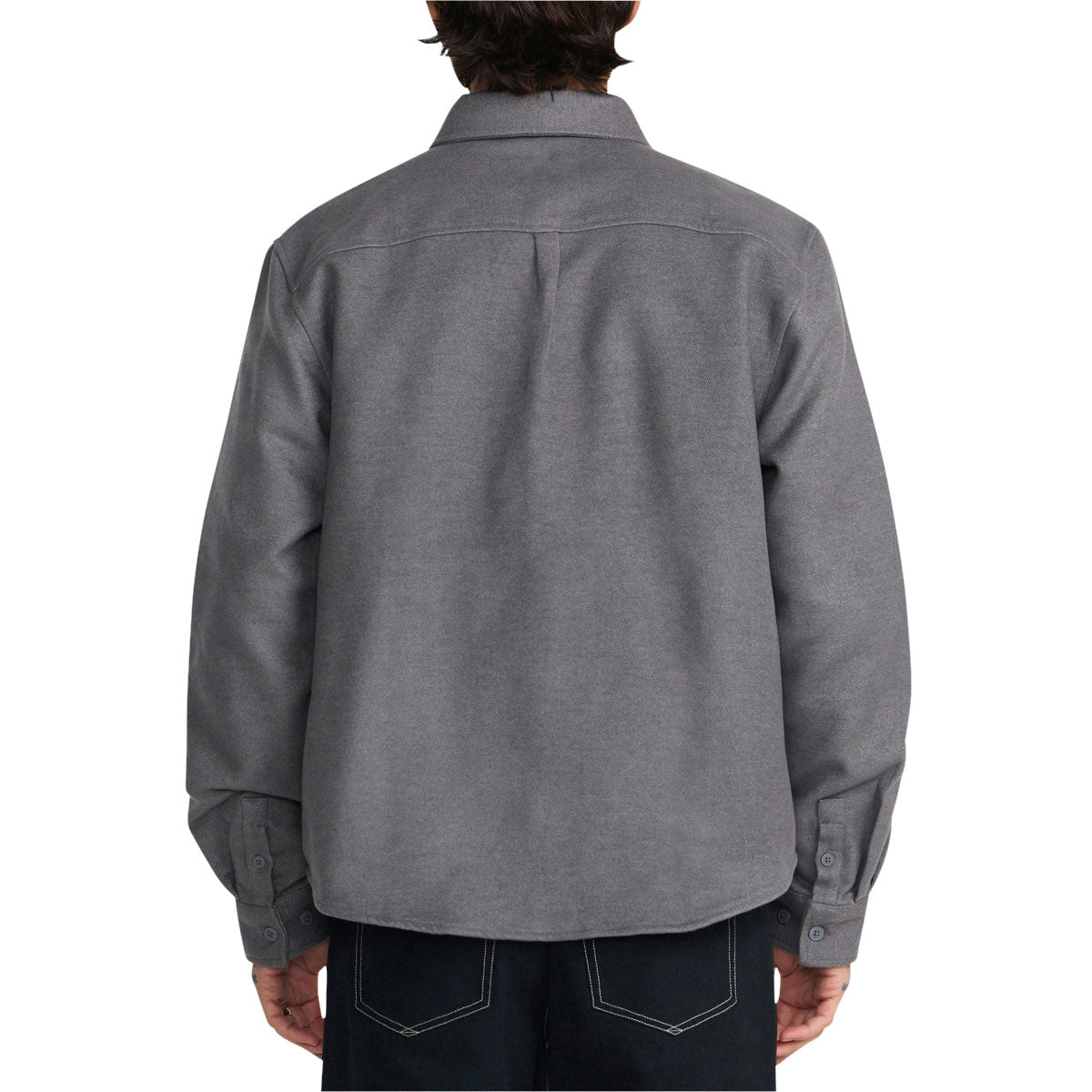 RVCA Dayshift Solid Flannel Shirt - Smoke image 2