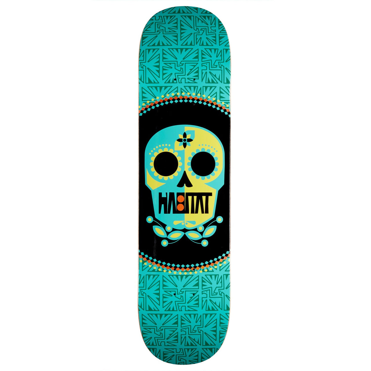 Habitat Sugar Skull Skateboard Deck - Teal - 8.00