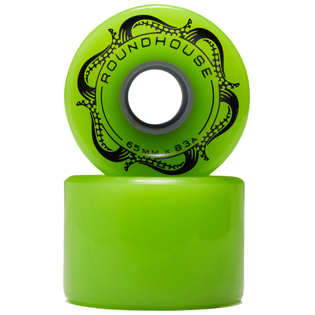 Carver Roundhouse Slick 83a Longboard Wheels - Green Glo - 65mm image 2