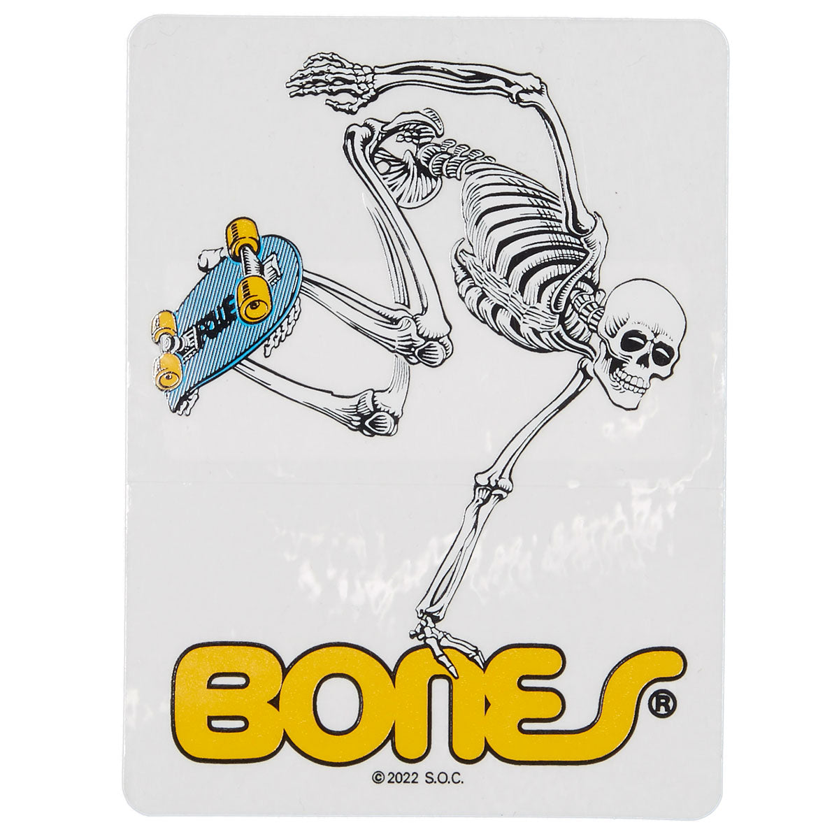 Powell Peralta Skateboard Skeleton Stickers - Clear - 4.5