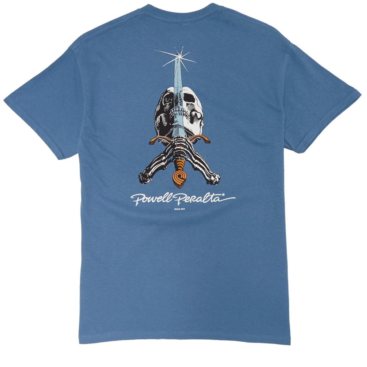 Powell-Peralta Skull And Sword T-Shirt - Indigo Blue image 1