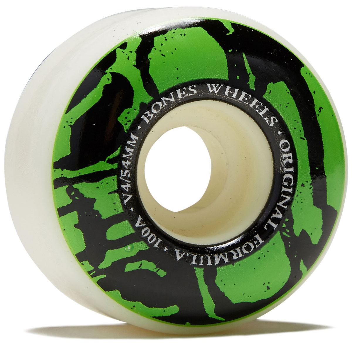 Bones 100s Mummy Skulls V4 Wide Skateboard Wheels - White - 54mm image 1