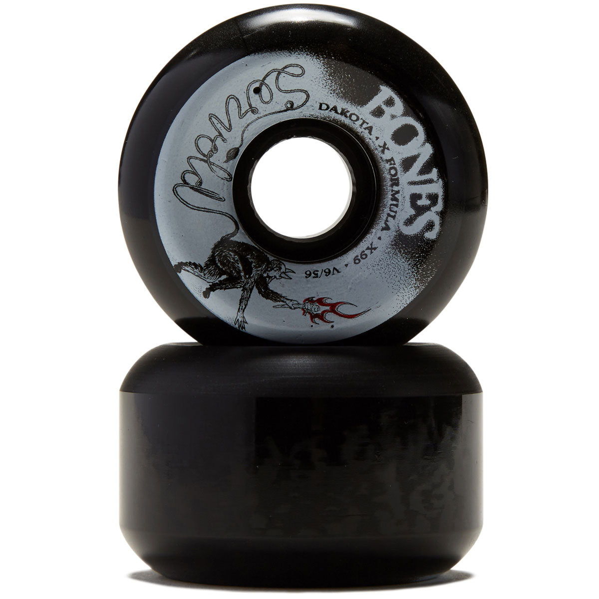 Bones Dakota Servold Eternal V6 Wide-Cut 99a Skateboard Wheels - Black - 56mm image 2