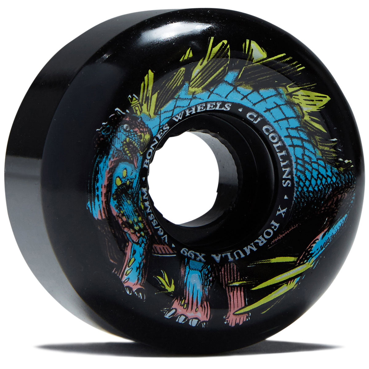 Bones CJ Collins Dino-Sortas 99A V6 Widecut Skateboard Wheels - Black - 55mm image 1