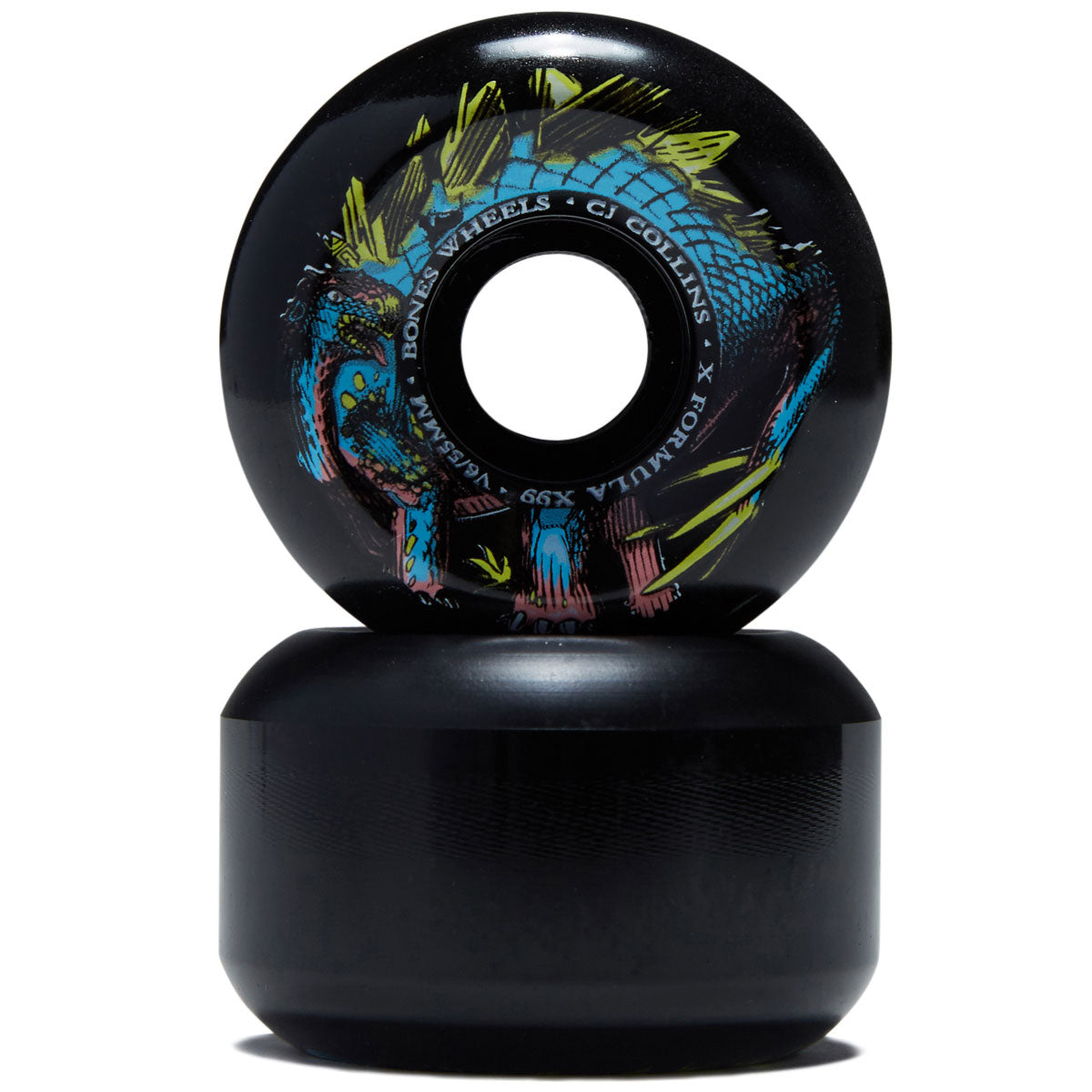 Bones CJ Collins Dino-Sortas 99A V6 Widecut Skateboard Wheels - Black - 55mm image 2