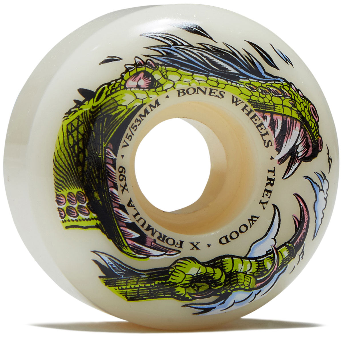 Bones Trey Wood Dino-Sortas 99A V5 Sidecut Skateboard Wheels - 53mm image 1