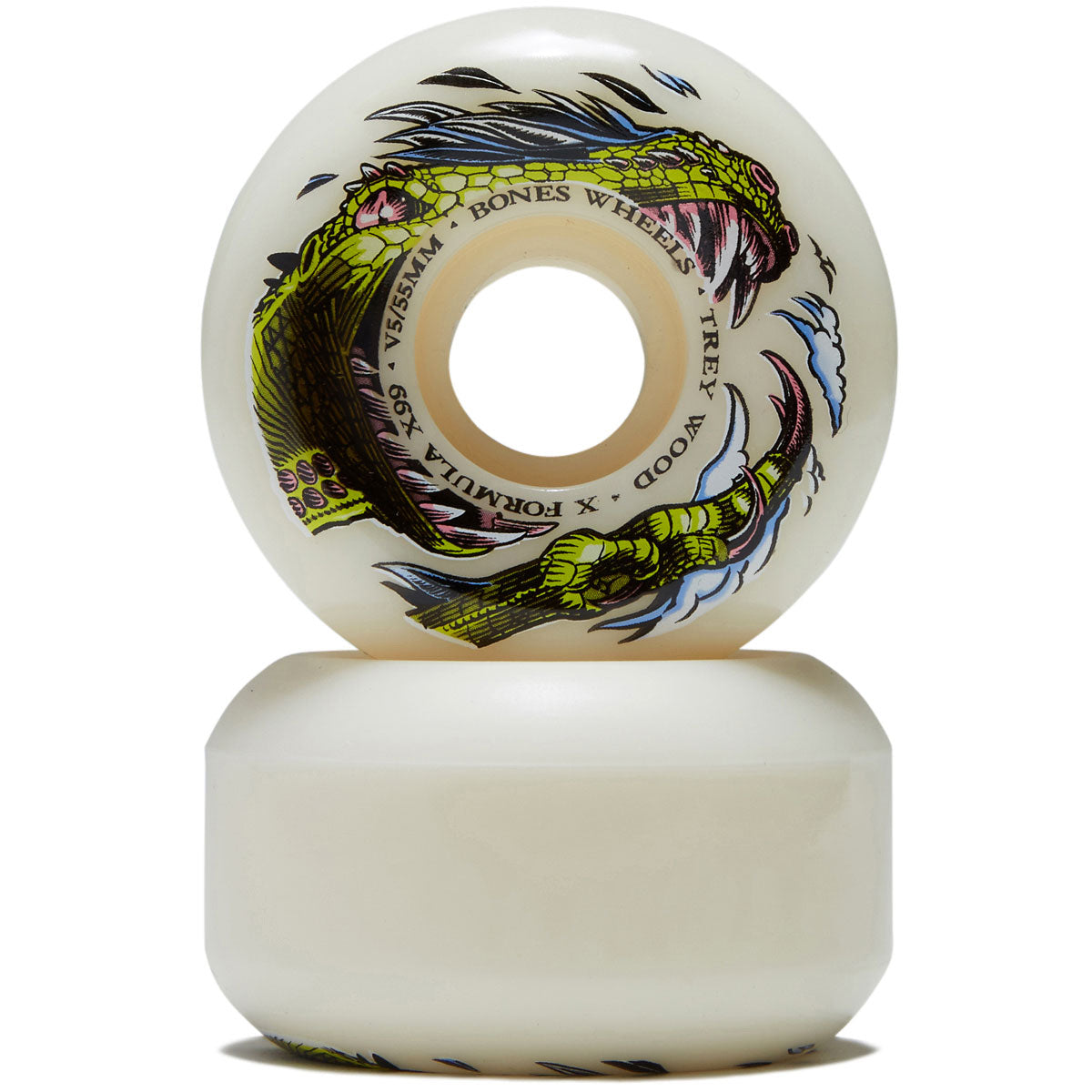 Bones Trey Wood Dino-Sortas 99A V5 Sidecut Skateboard Wheels - 55mm image 2