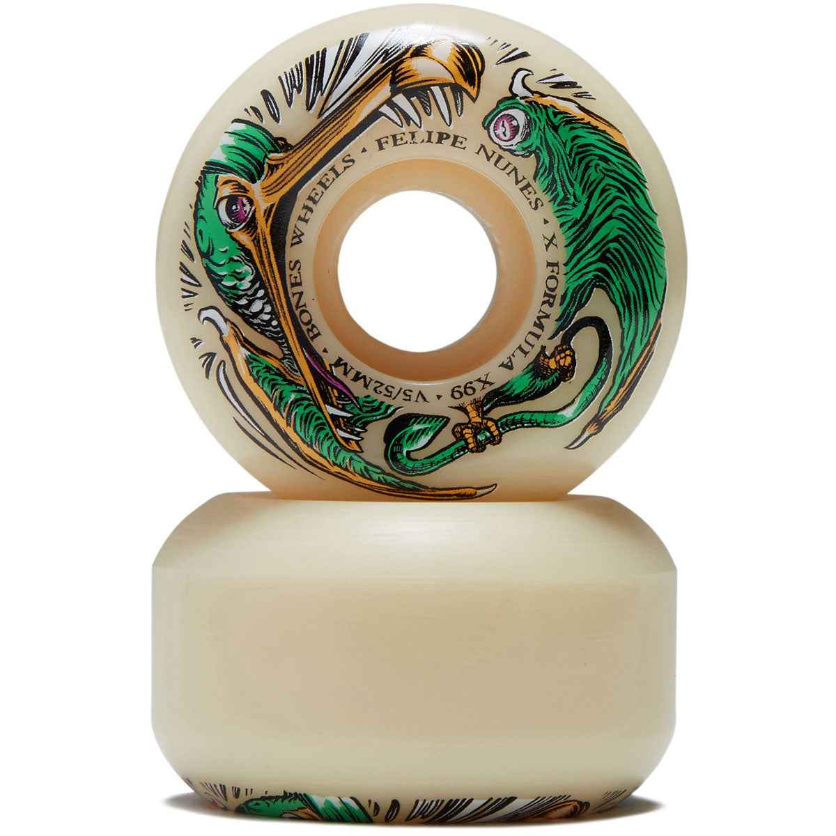 Bones Felipe Nunes Dino-Sortas 99A V5 Sidecut Skateboard Wheels - 52mm image 2