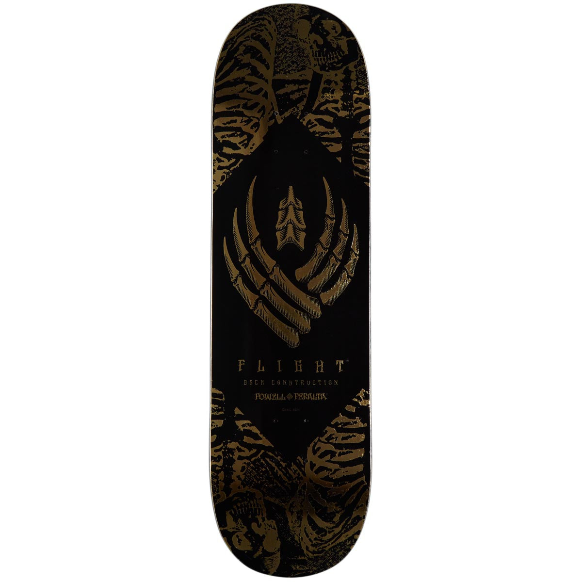 Powell-Peralta Flight Skeleton Skateboard Deck - Gold Foil - 8.63