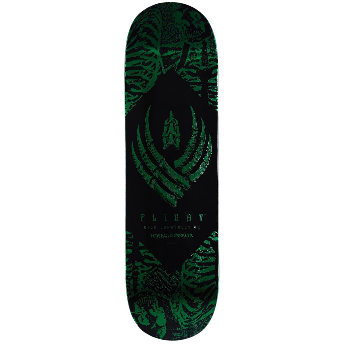 Powell-Peralta Flight Skeleton Skateboard Deck - Green Foil - 8.50