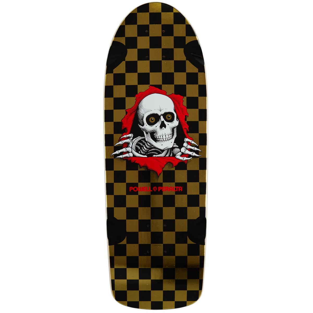 Powell-Peralta Ripper OG Checkered Skateboard Deck - Gold Foil - 10.00