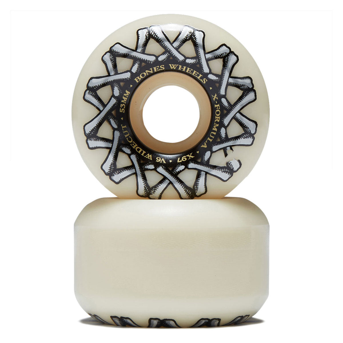 Bones X Formula Widecuts 97a V6 Wide-Cut Skateboard Wheels - 53mm image 2