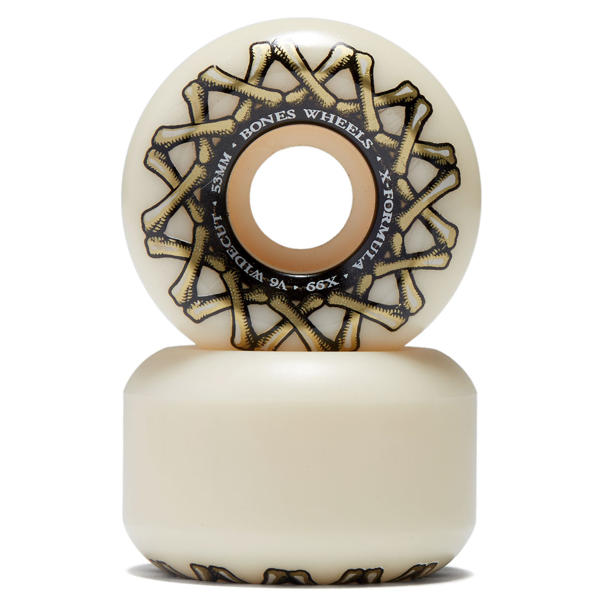 Bones X Formula Widecuts 99a V6 Wide-Cut Skateboard Wheels - 53mm image 2