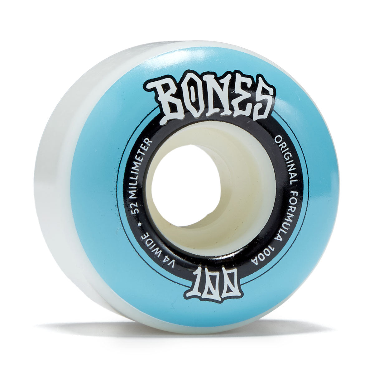 Bones 100s Wides 100a V4 Wide Skateboard Wheels - White - 52mm image 1
