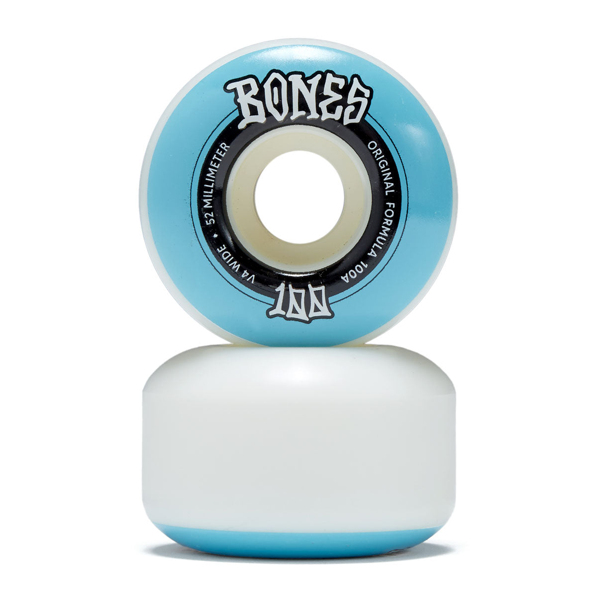 Bones 100s Wides 100a V4 Wide Skateboard Wheels - White - 52mm image 2
