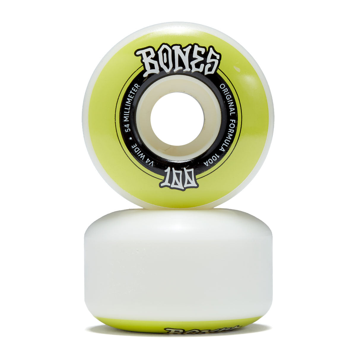 Bones 100s Wides 100a V4 Wide Skateboard Wheels - White - 54mm image 2