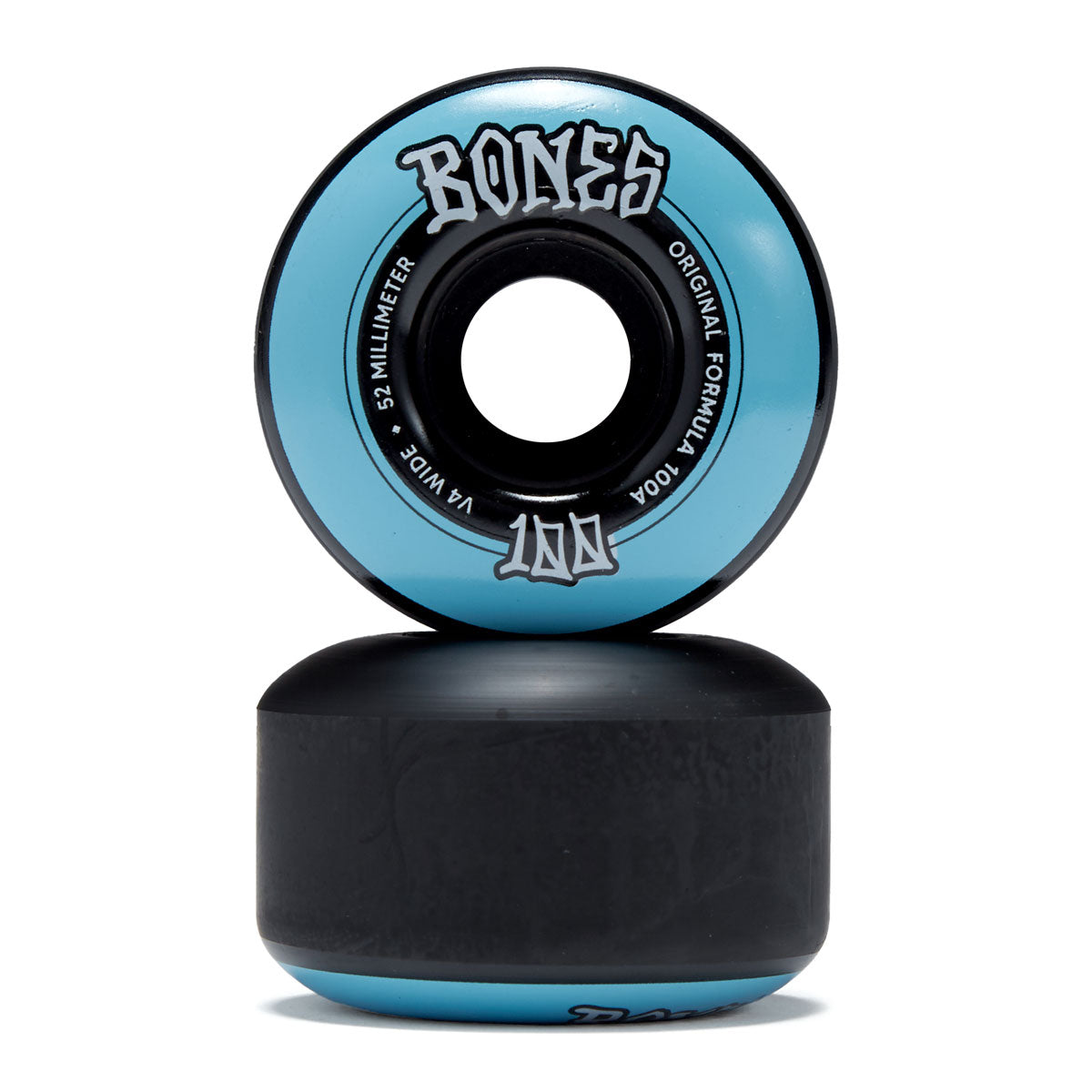 Bones 100s Wides 100a V4 Wide Skateboard Wheels - Black - 52mm image 2