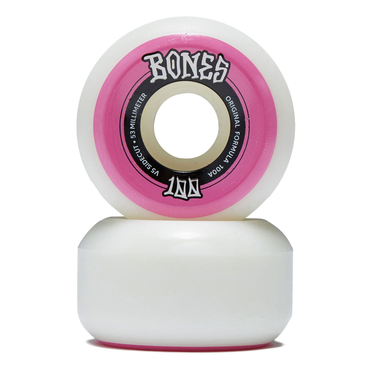 Bones 100s Sidecuts 100a V5 Sidecut Skateboard Wheels - White - 53mm image 2