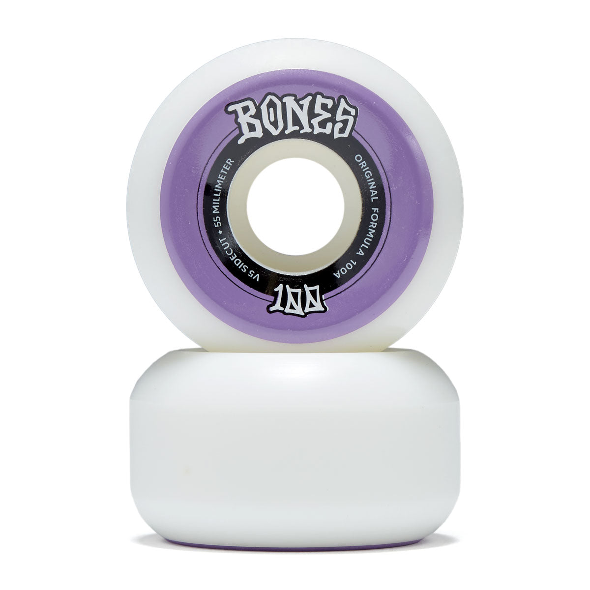 Bones 100s Sidecuts 100a V5 Sidecut Skateboard Wheels - White - 55mm image 2