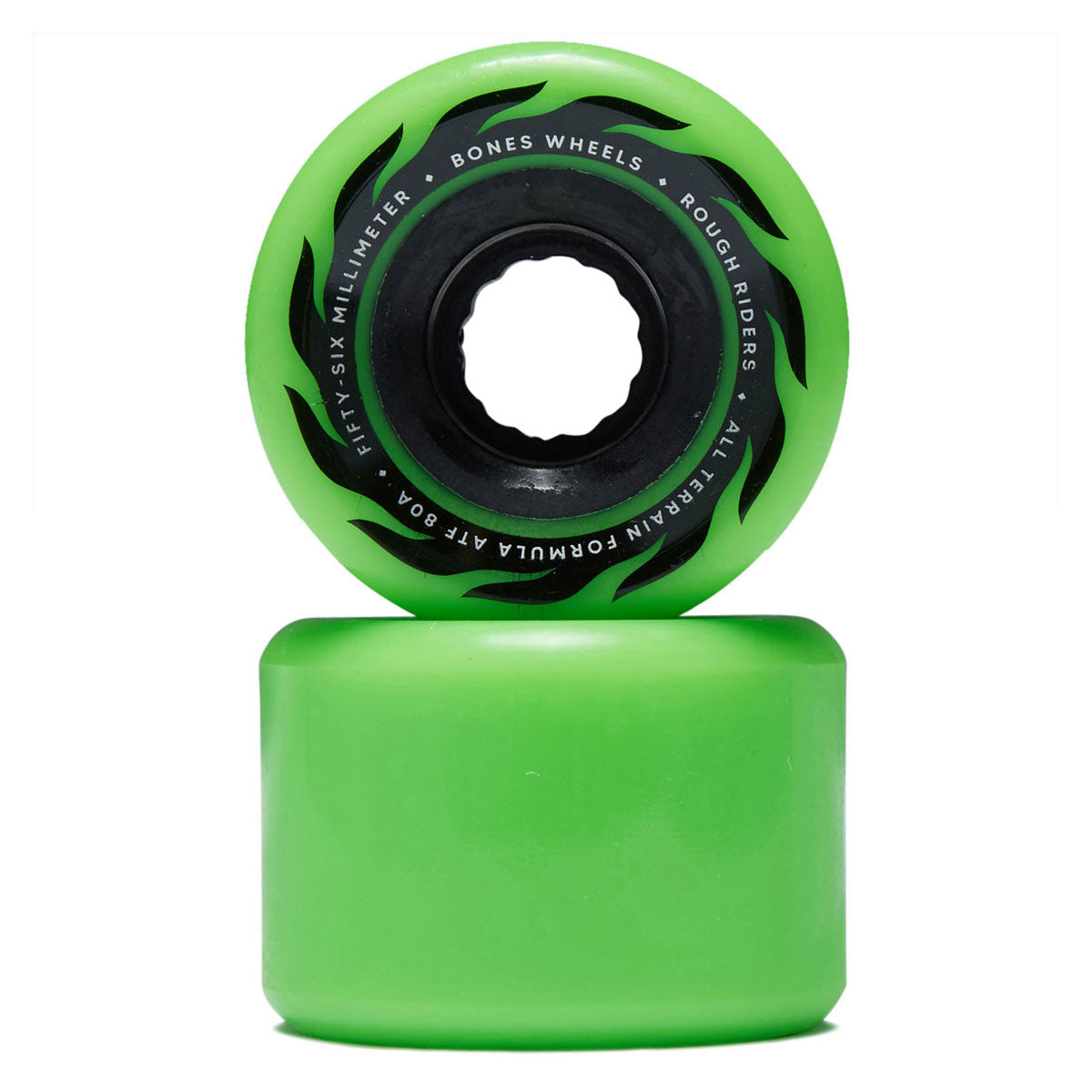 Bones ATF Rough Riders Eternal Flame 80a Skateboard Wheels - Green - 56mm image 2