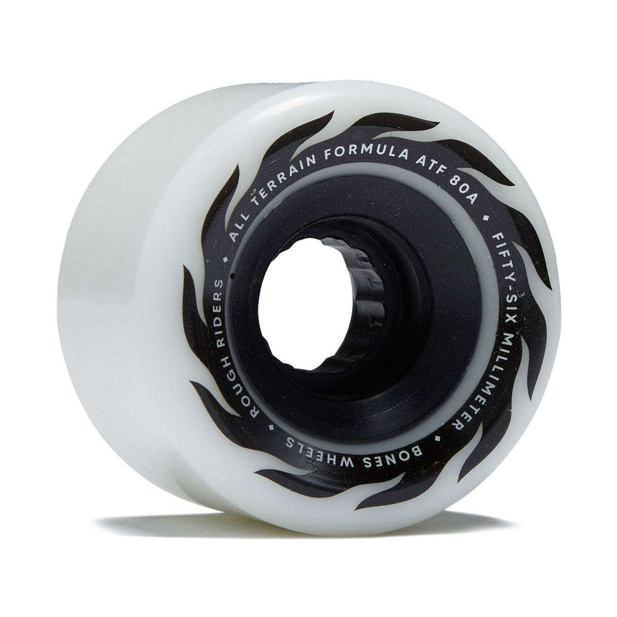 Bones ATF Rough Riders Eternal Flame 80a Skateboard Wheels - White - 56mm image 1