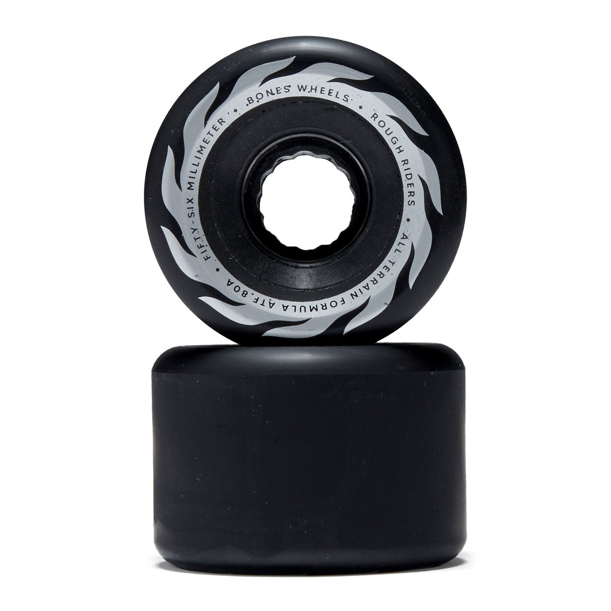 Bones ATF Rough Riders Eternal Flame 80a Skateboard Wheels - Black - 56mm image 2
