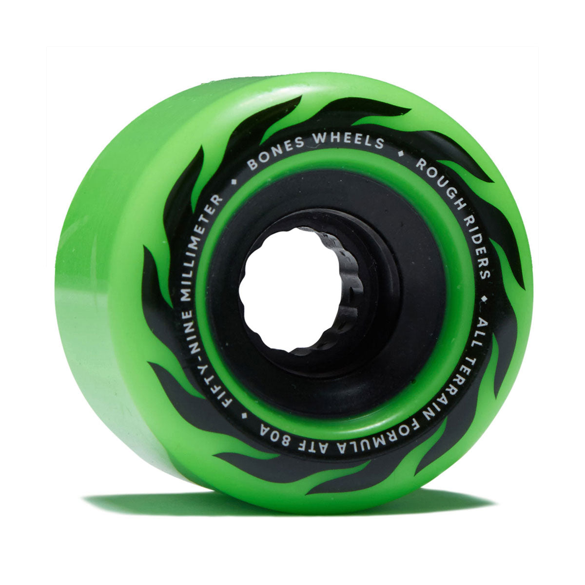 Bones ATF Rough Riders Eternal Flame 80a Skateboard Wheels - Green - 59mm image 1
