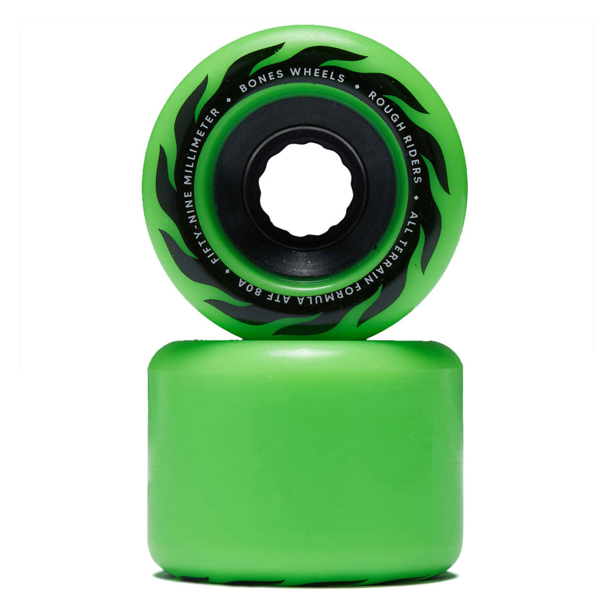 Bones ATF Rough Riders Eternal Flame 80a Skateboard Wheels - Green - 59mm image 2