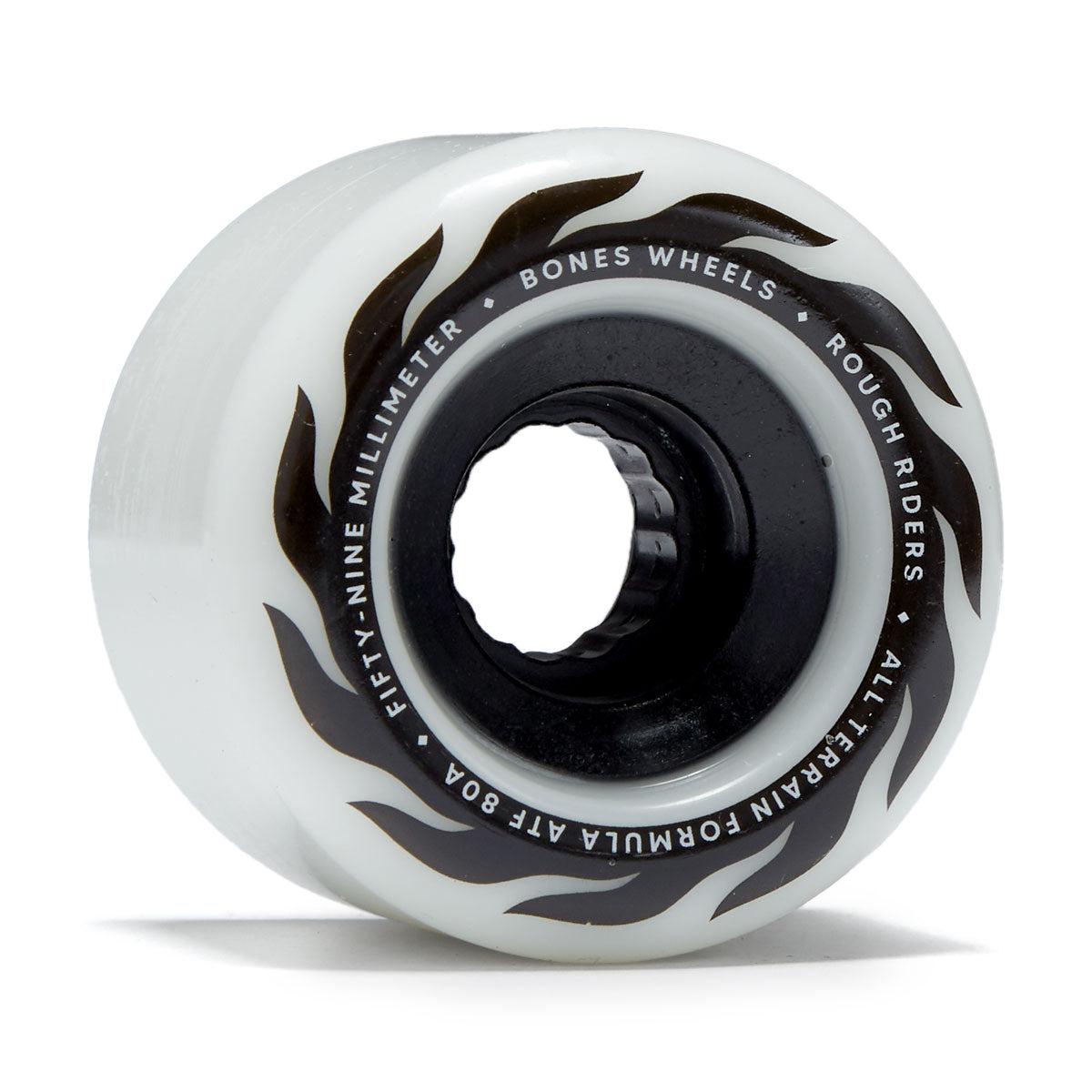 Bones ATF Rough Riders Eternal Flame 80a Skateboard Wheels - White - 59mm image 1